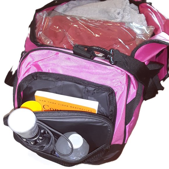 25" Pink Duffle Bag Gym Bag - Travel Bag - Carry-On Bag - Overnight Bag - Picture 8 of 11